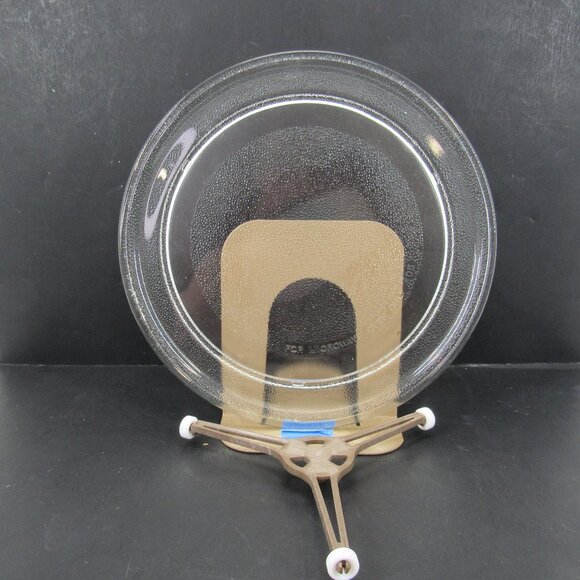 Microwave Glass Turntable Plate 9 1/2 Diameter with Roller Ring Preowned - Picture 1 of 8